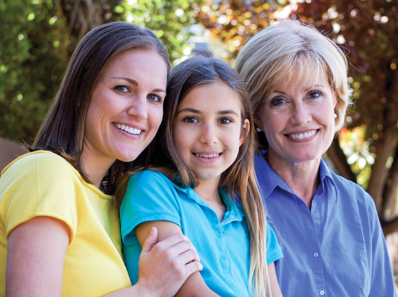 grandmother, mother and daughter