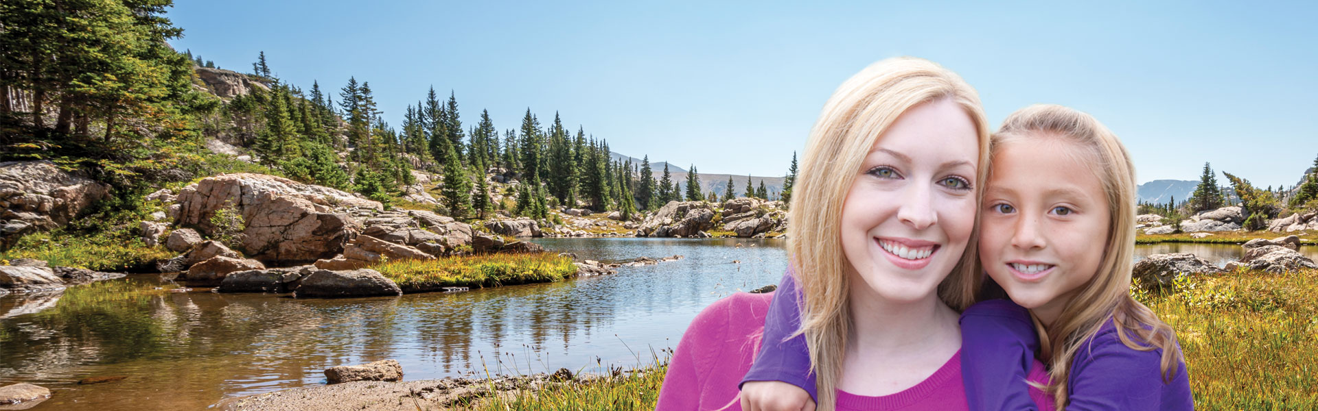 mother and daughter in a Colorado landscape